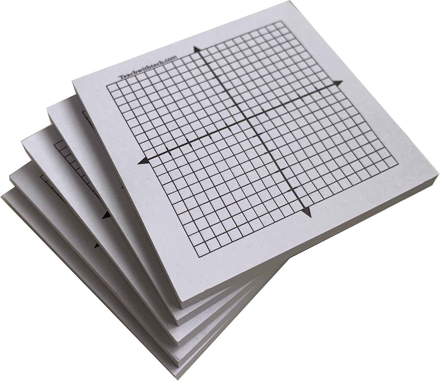 Graph Sticky Notes MiniPLOT Adhesive Backed Graph Paper For Algebra Five Count 3 X 3 Pads X Y Axis Coordinate Grid Templates Printed On Post It Pads 50 Graphs Per Pad