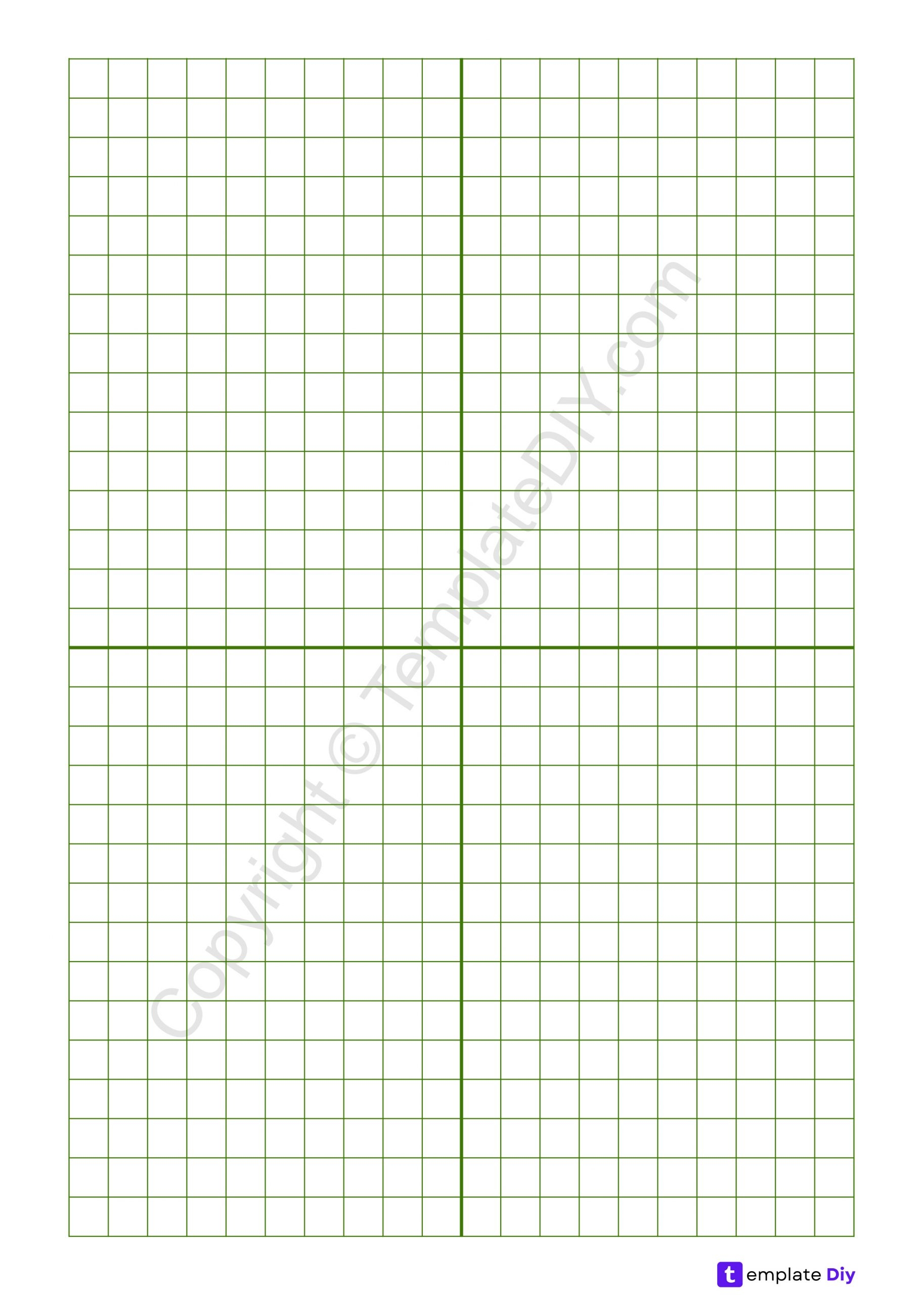 Green Graph Paper Grid Paper Printable Template In PDF
