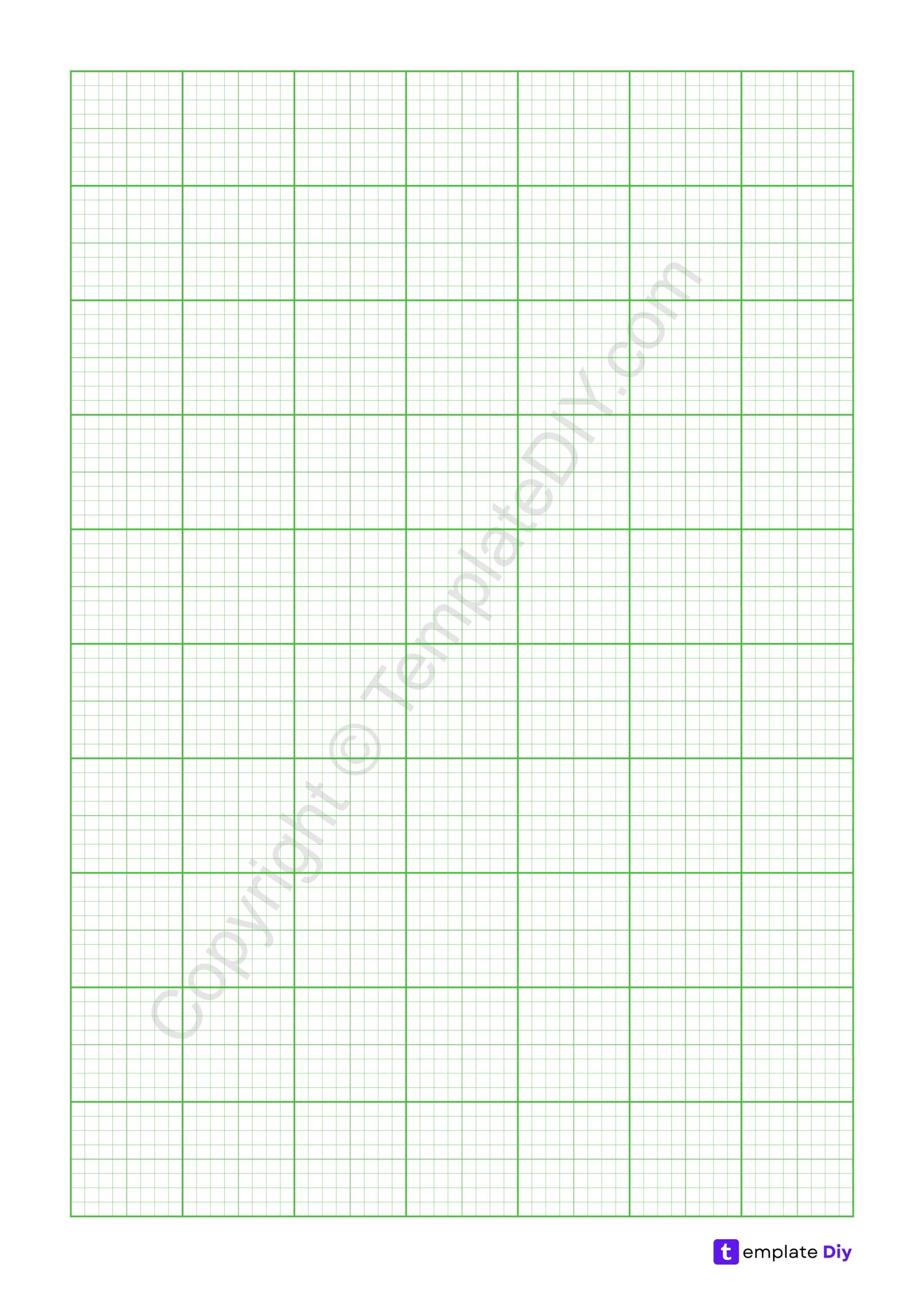 Green Graph Paper Grid Paper Printable Template In PDF