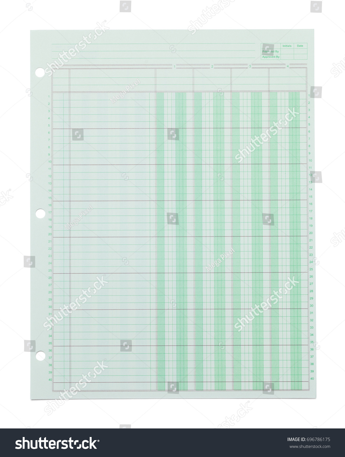 Green Ledger Graph Paper Isolated On Stock Photo 696786175 Shutterstock