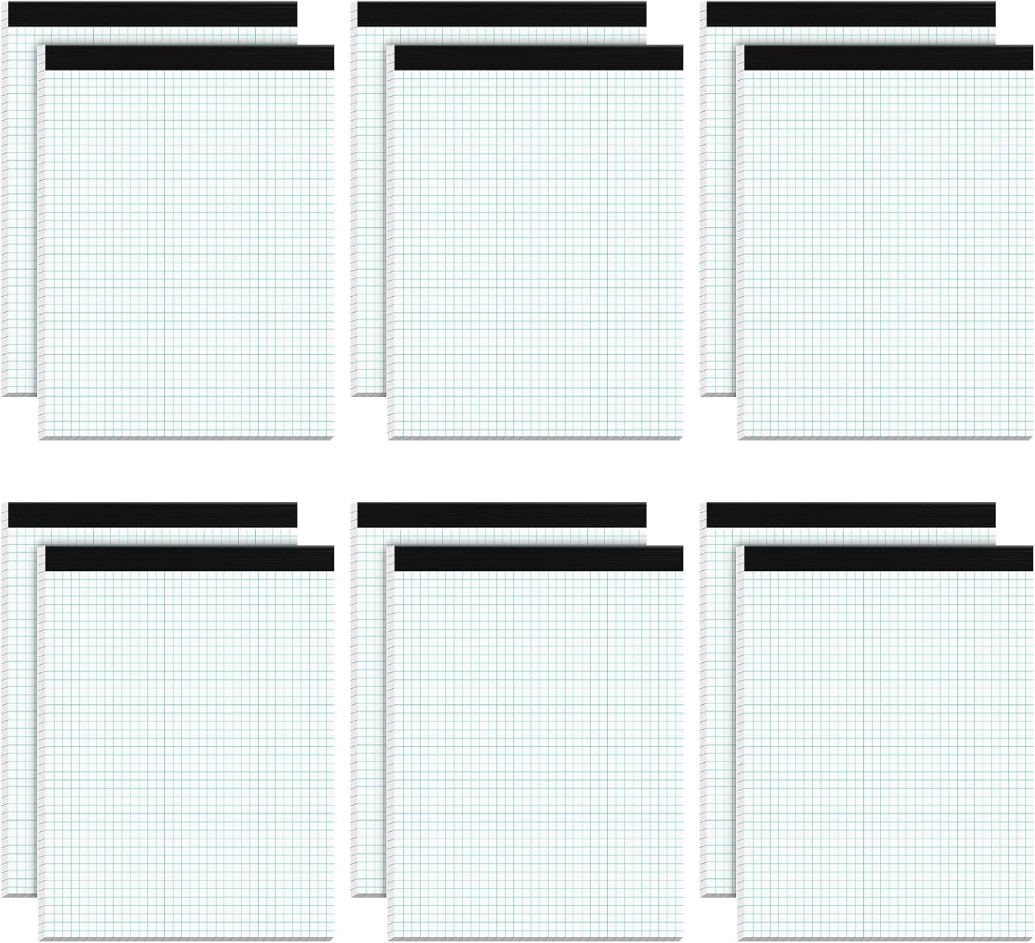Grid Notebook Graph Paper Pads 12 Pack 8 5x11 4x4 Quad Ruled 50 Sheets Each No Bleed With Ink Gel Pens Lined Paper