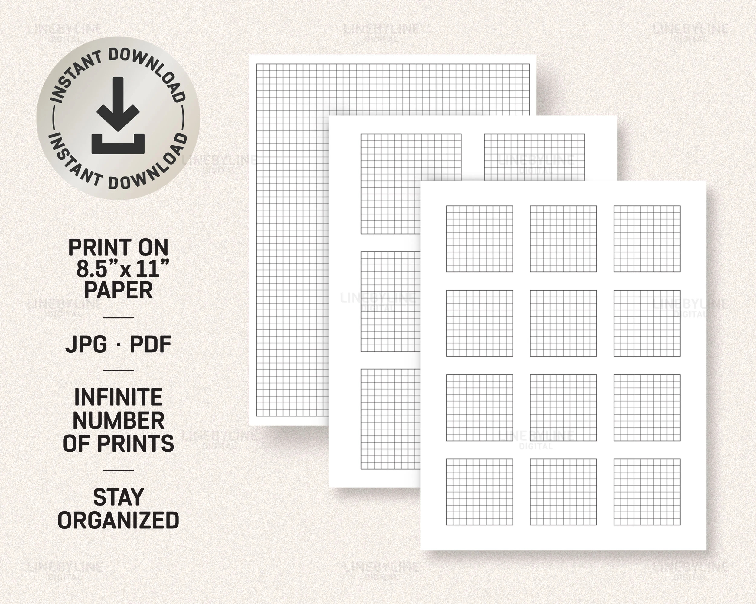 Grid Paper Blank Grid Paper Printable Grid Paper Graph Paper Blank Graph Paper Printable Graph Paper 0 5cm Grid Paper 5mm Grid Paper Etsy