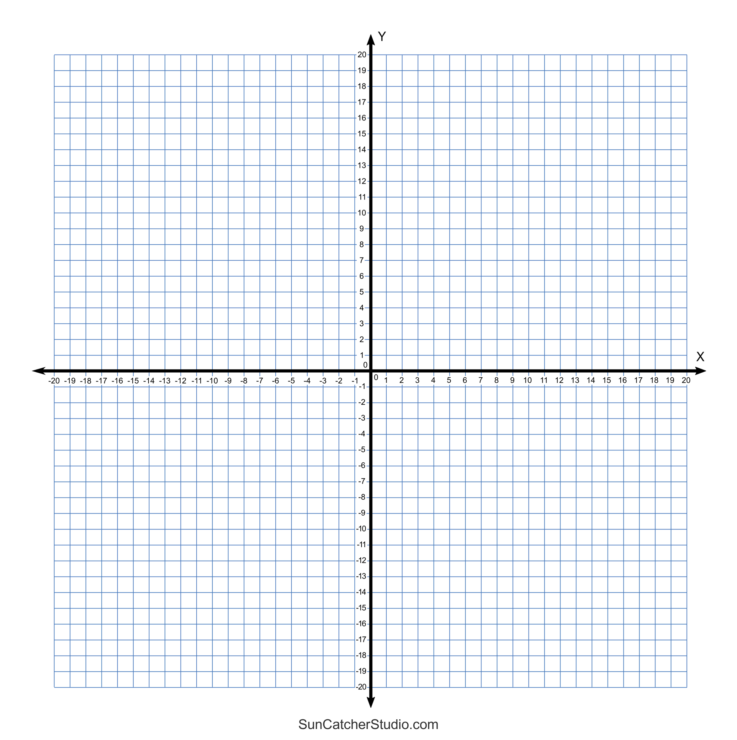 Grid Paper Printable 4 Quadrant Coordinate Graph Paper Templates Worksheets Library