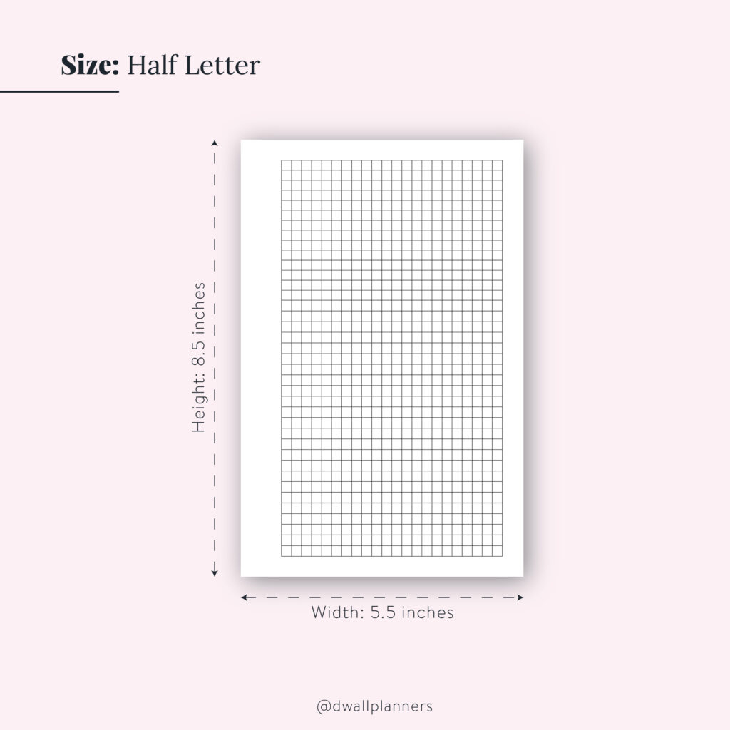 Grid Paper Printable Insert Half Letter Size