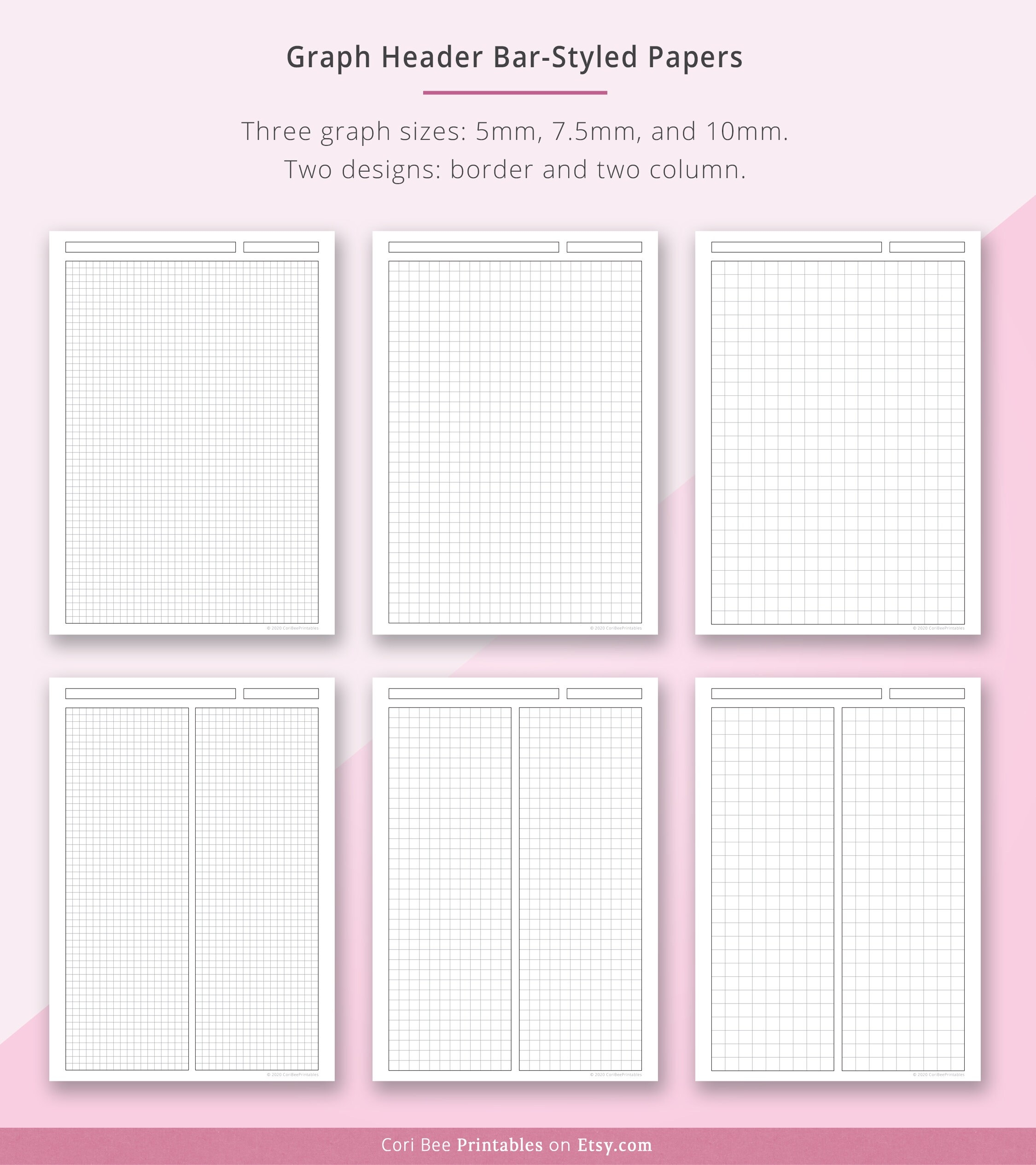 Header Bar Printable Template Title Bar Lined Paper Template Cornell Method Template Graph Paper Printable Dotted Grid Paper Lecture Etsy