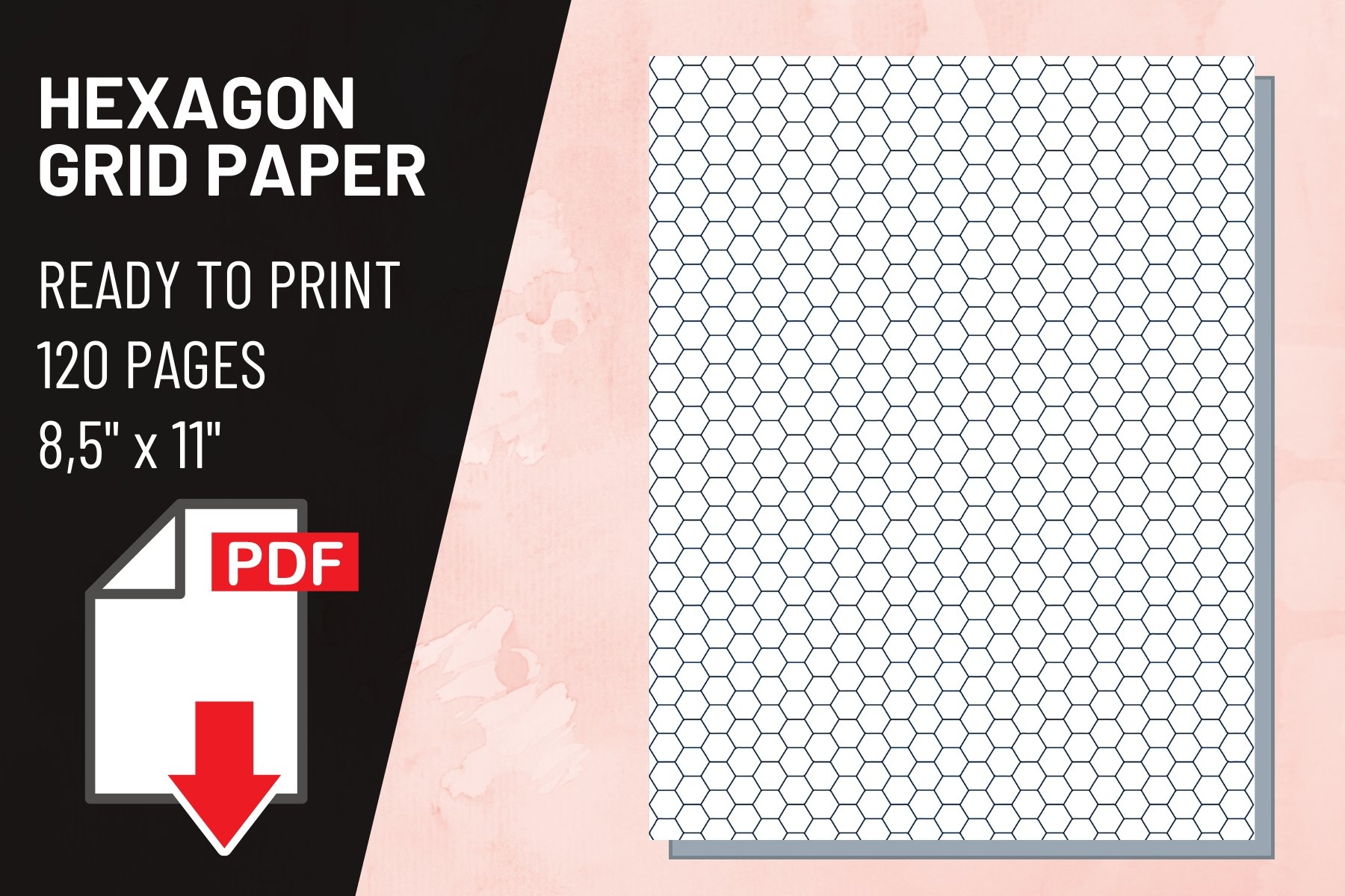 Full Page Printable Hexagon Graph Paper