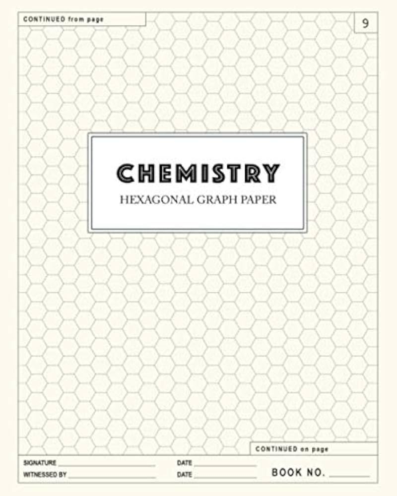 Hexagonal Graph Paper Notebook Science Organic Chemistry Biochemistry Hexagon Grid For Laboratory Structures 1 4 Hex Style Chem Composition Grids 8 x10 Format Graphing Sheets Publishing Engineering Humor 9781688956995 Amazon Books