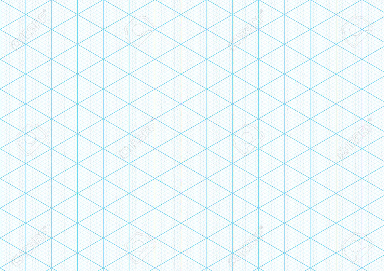 Isometric Graph Paper Background With Plotting Triangular And Hexagonal Ruler Guide Line Grid Texture For Engineering Or Mechanical Layout Drawing Vector A4 Graph Paper Template Background Royalty Free SVG Cliparts Vectors And