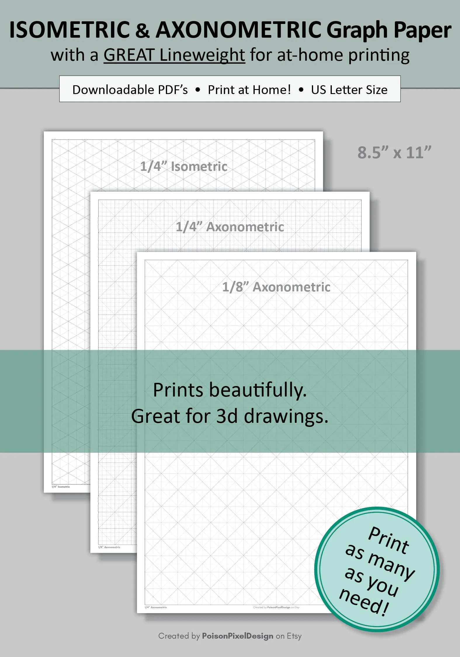 Isometric Graph Paper Etsy