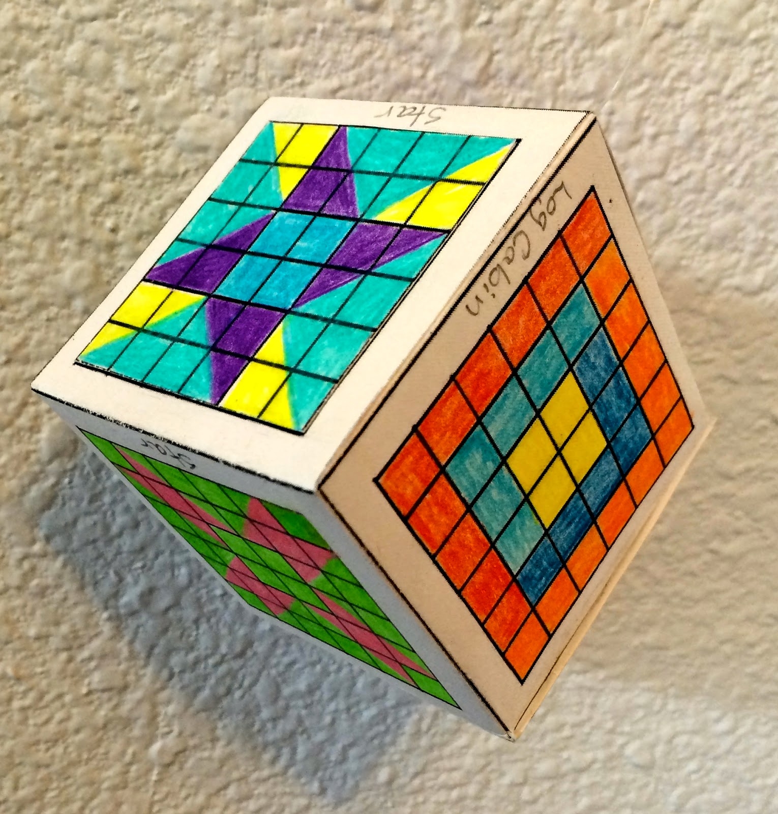 Kathy s Art Project Ideas Quilt Block Cube Geometric Design Lesson