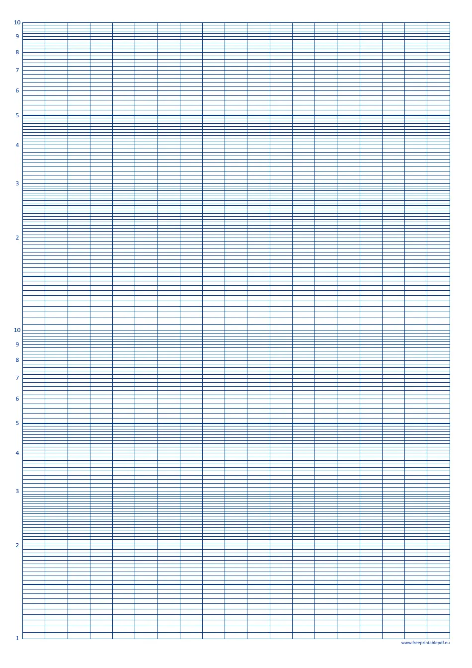 Logarithmic Graph Paper Blue Download Printable PDF Templateroller