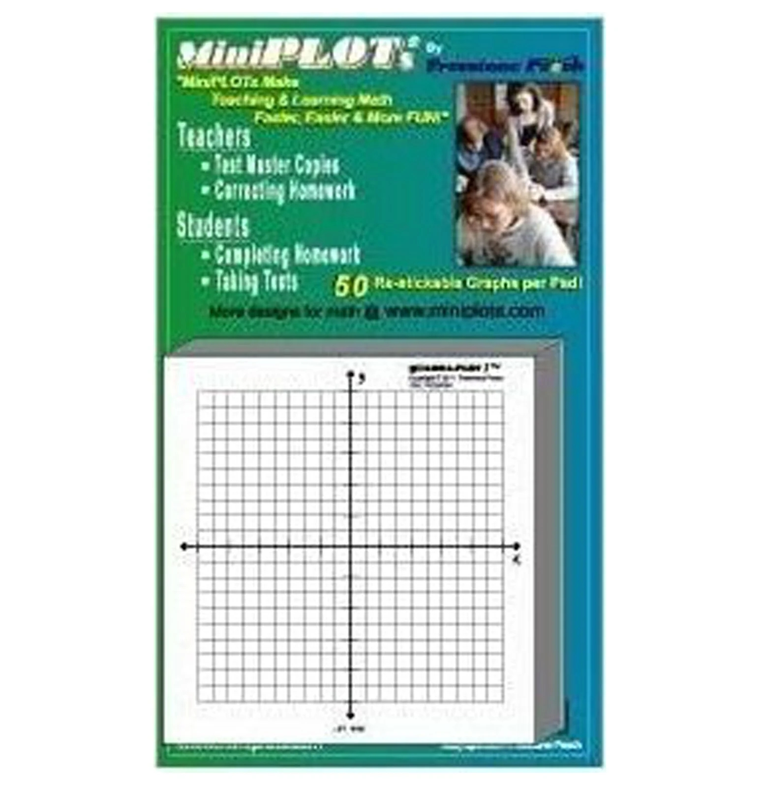 MiniPLOT Adhesive Backed Graph Paper For Algebra Five Count 3 X 3 Pads X Y Axis Coordinate Grid Templates Printed On Pads 50 Graphs Per Pad Grid 20x20 Units Use For Homework Walmart