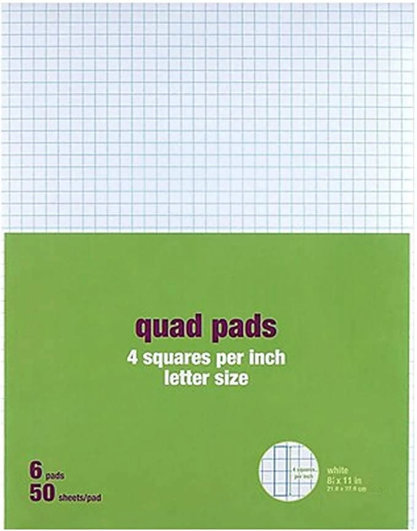 MyOfficeInnovations 8 5 x11 Grid Paper Notepad White 50 Sheets Pad 6 Pads Pack For Precise Writing And Drafting Walmart