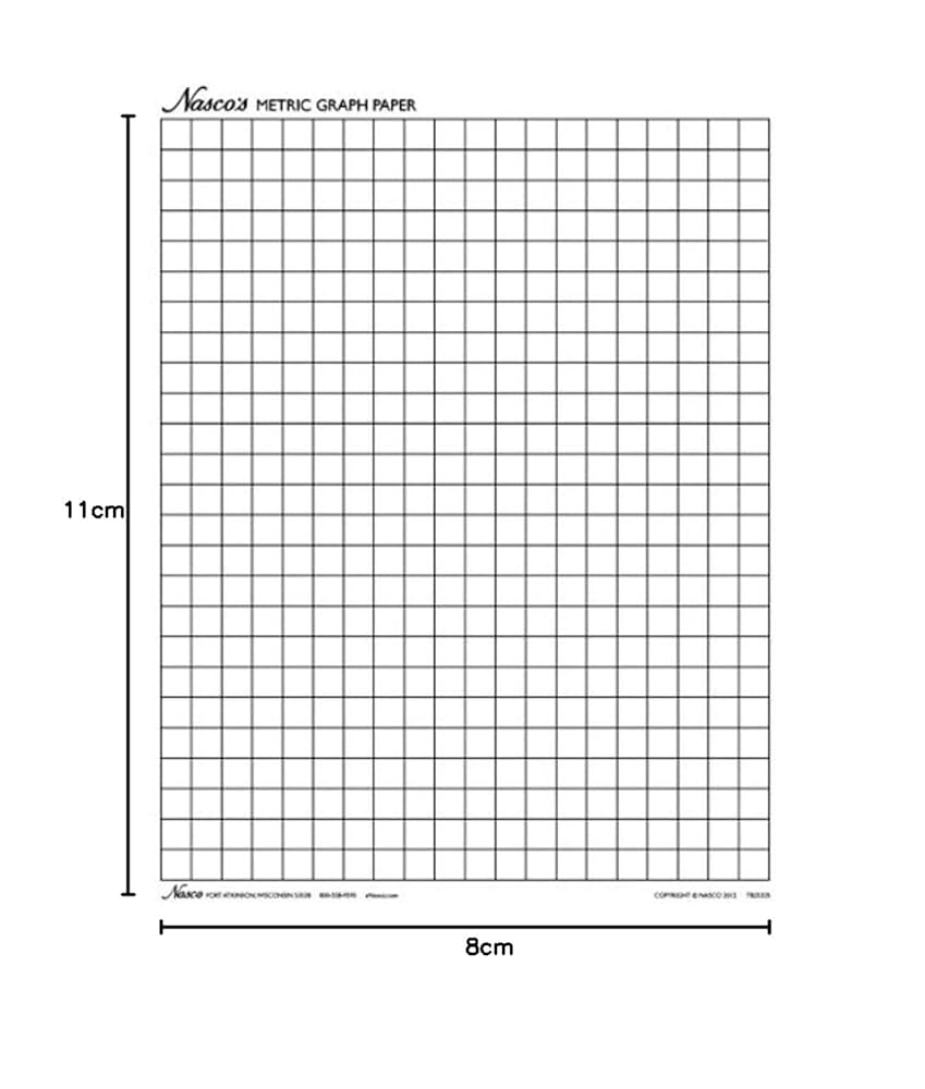 Nasco TB25325T Graph Paper 1cm Squares 11 X 8 1 2 100 Sheets Grades Pre K Amazon ae Office Products