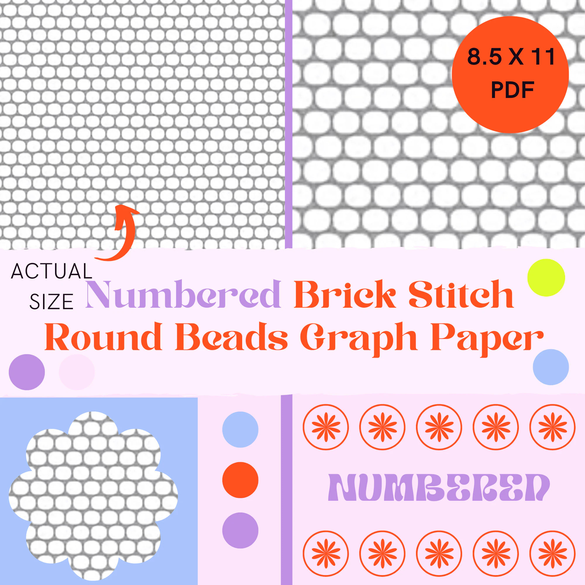 Numbered Brick Stitch Graph Paper Earring Graph Paper Seed Bead Graph Paper Oval Bead Graph Paper Beadwork Layout Graph Paper Etsy