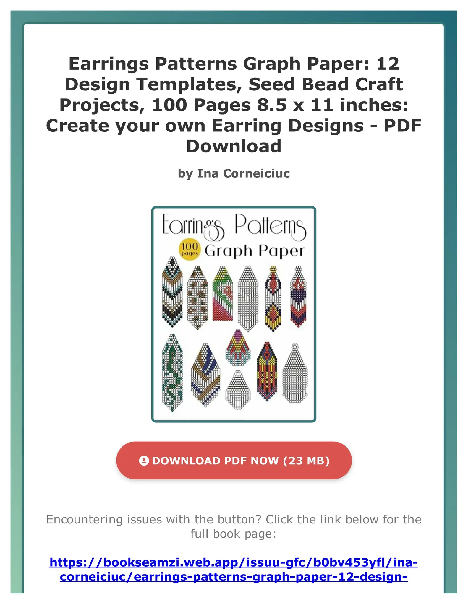 PDF Free Earrings Patterns Graph Paper 12 Design Templates Seed Bead Craft Projects 100 Pages 8 By Kirliniiirm Issuu