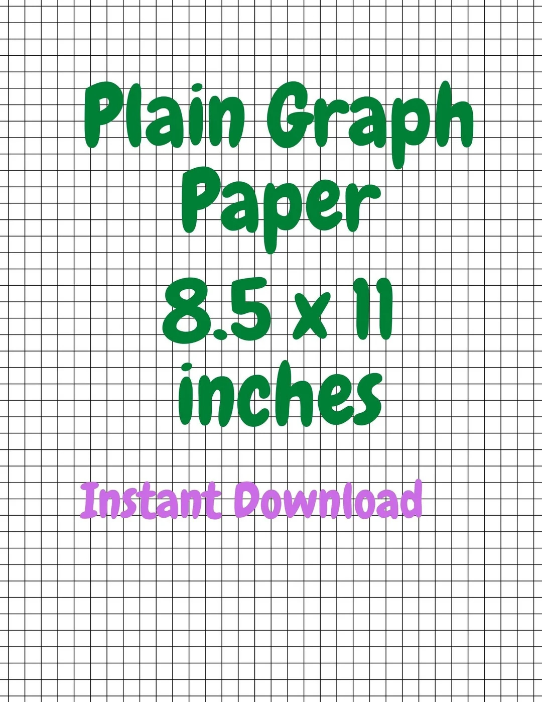 Plain Graph Paper Instant Download 8 5 X 11 Inches Etsy Israel