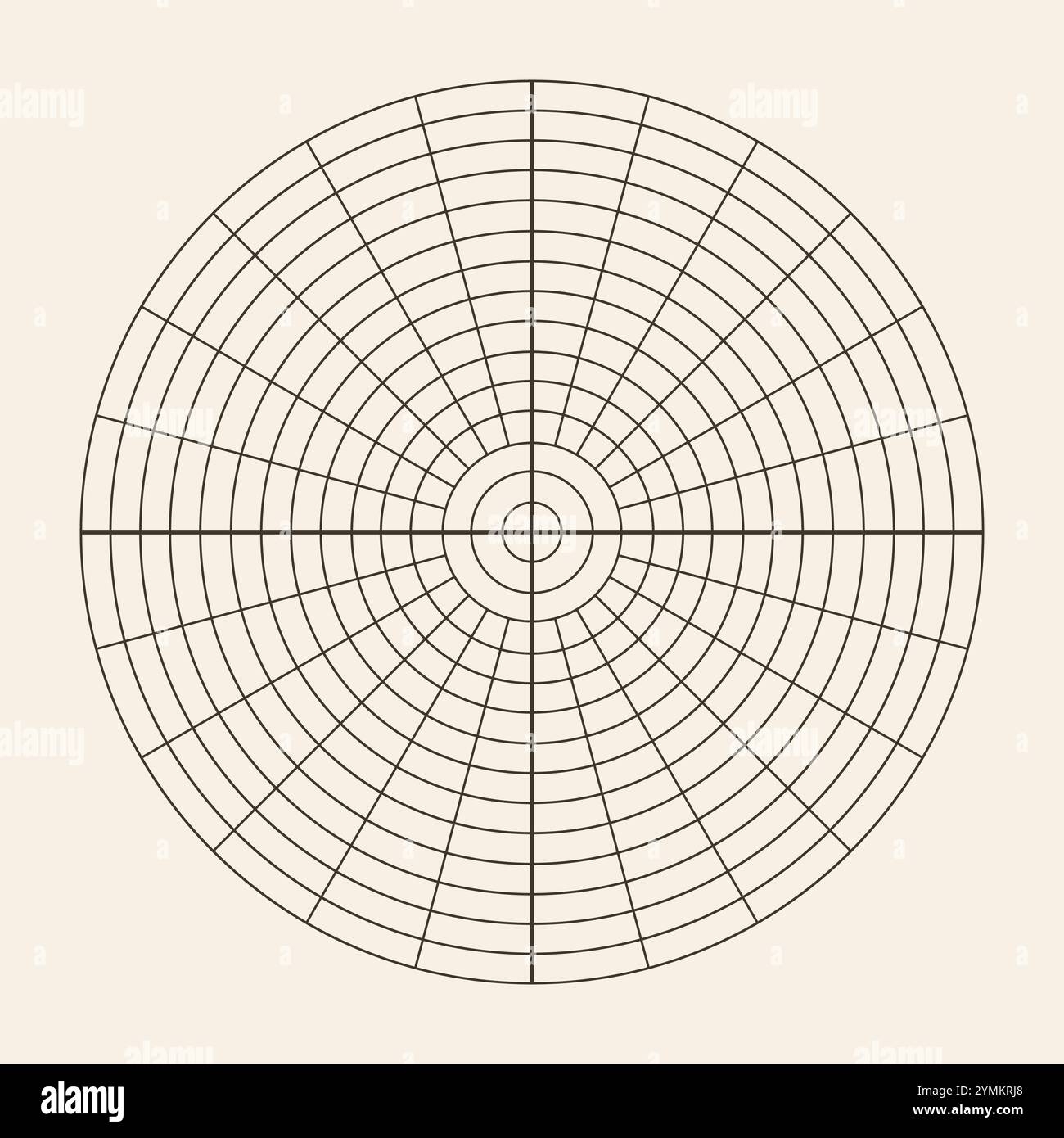 Polar Coordinate Circular Grid Isolated On White Background 360 Degrees Scale Blank Polar Graph Paper Vector Illustration Mathematical Graph Stock Vector Image Art Alamy