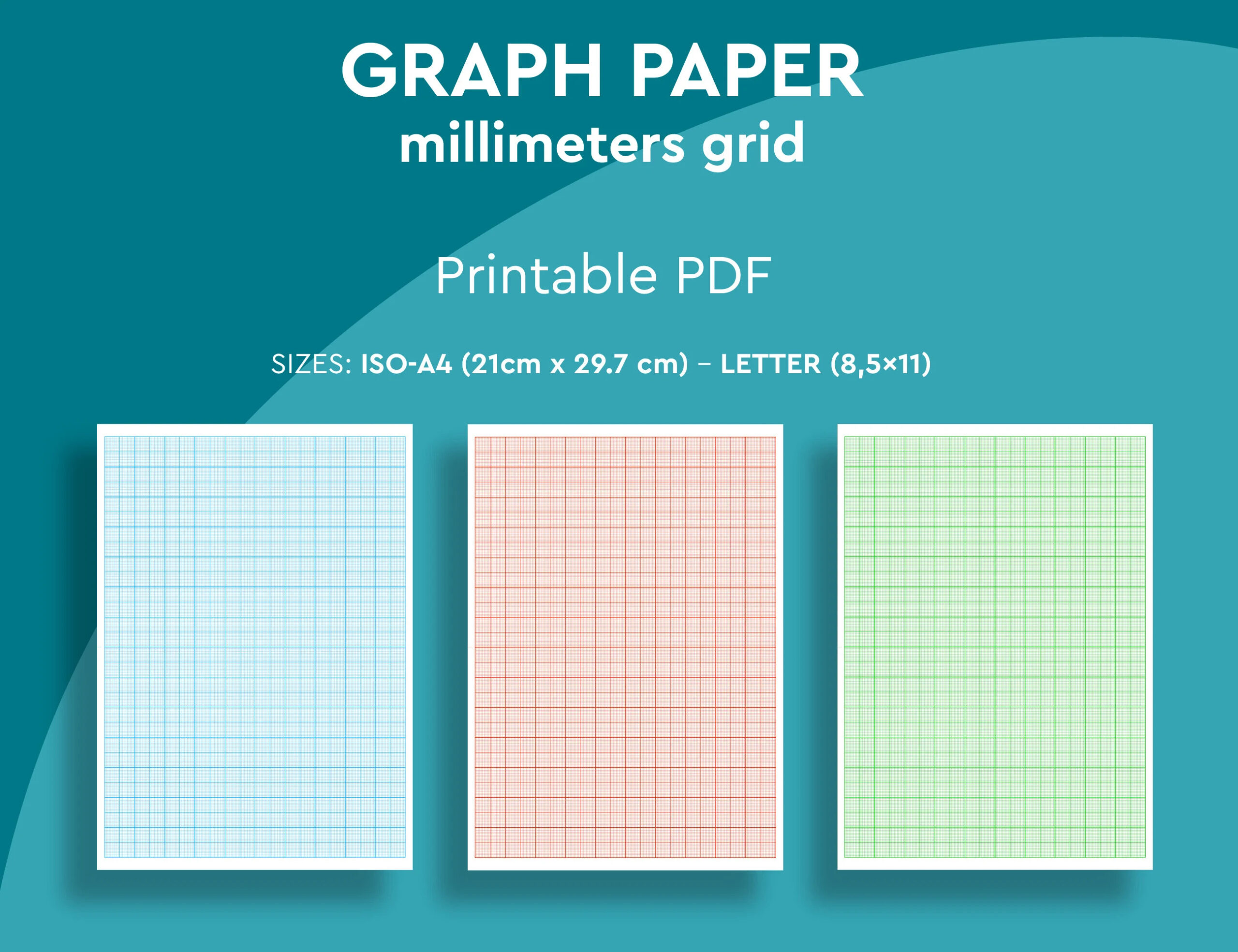 Printable 1mm X 1mm Grid GRAPH PAPER Milimeters Grid 3 Different Colors Pdf Bundle Etsy Australia