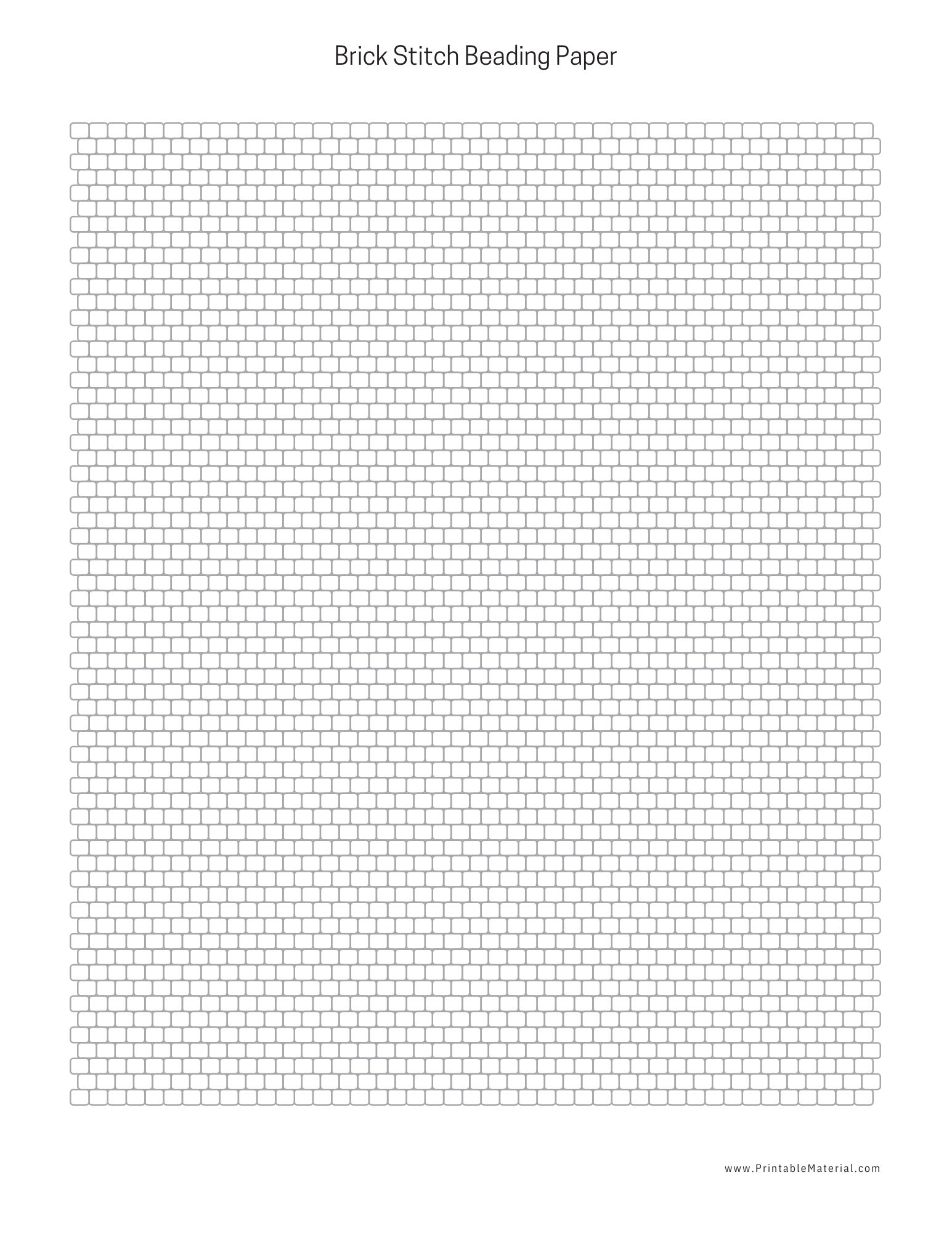 Printable Brick Stitch Beads Graph Paper Template