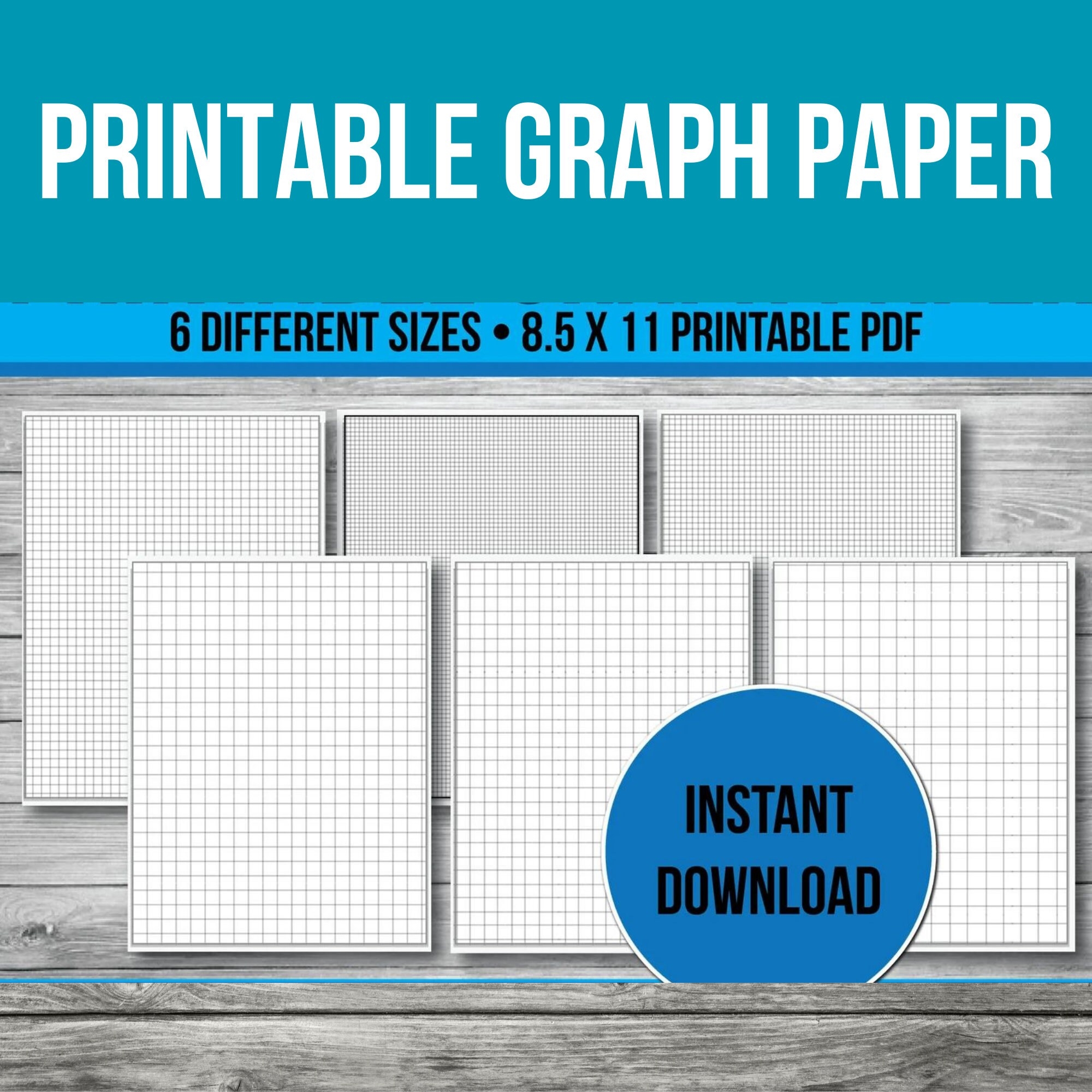 Printable Graph Grid Paper Printable Paper Journal Paper Printable PDF Digital Download Etsy