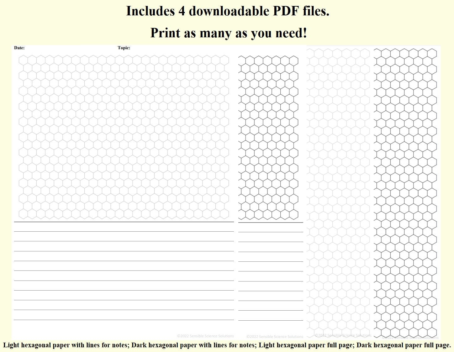 Printable Organic Chemistry Paper Hexagon Paper Hexagon Grid Worksheets Library