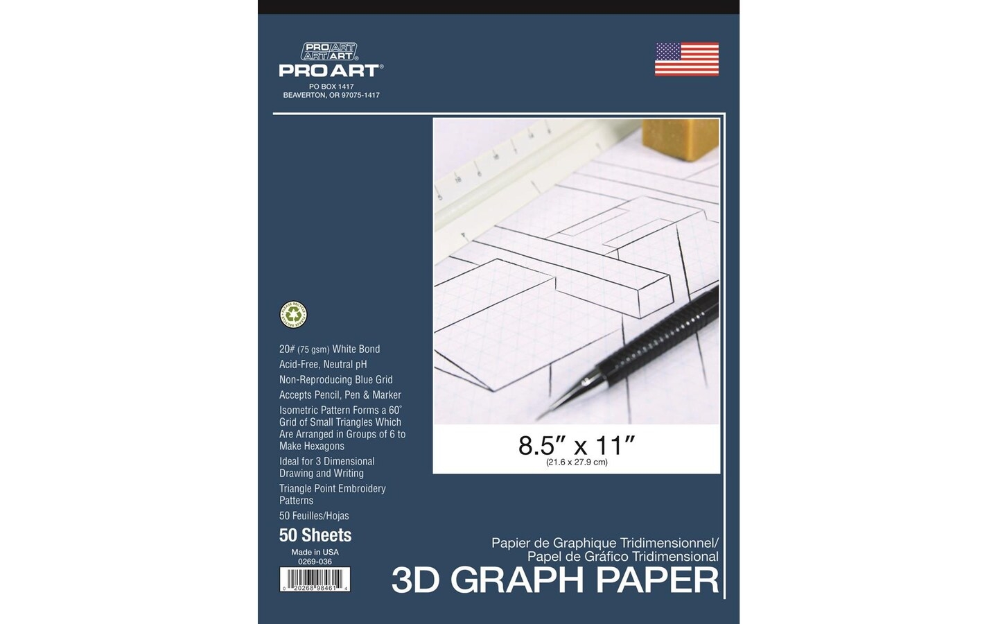 PRO ART Graph Paper Pad 8 1 2 inch X 11 inch 50 Sheet Tape Bound White Blue Michaels