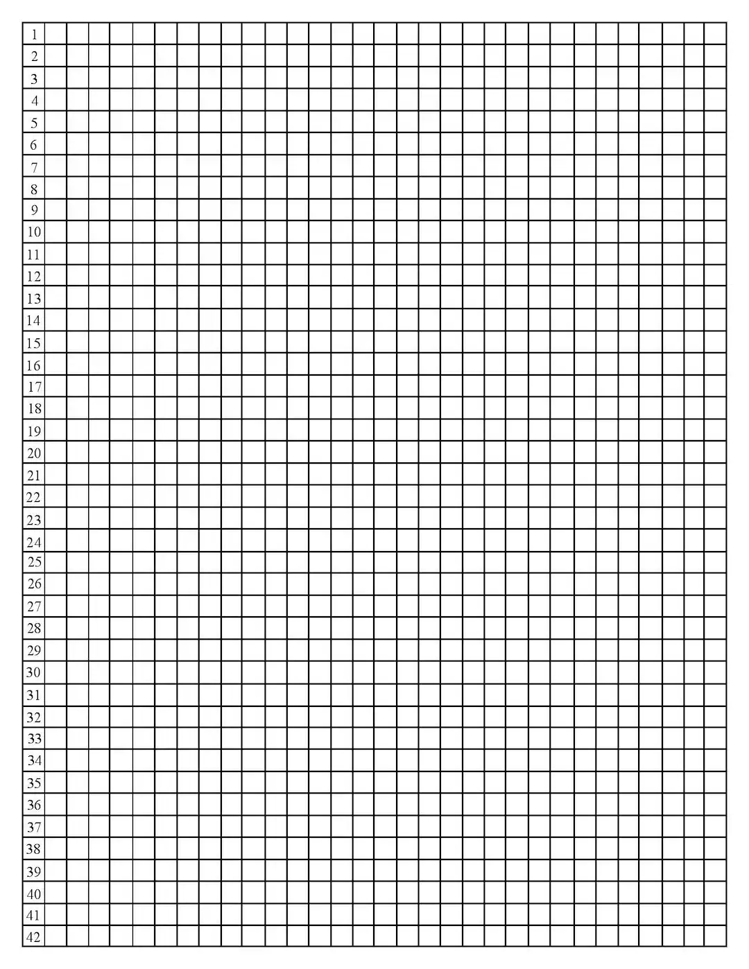 Quarter inch Graph Paper With Line Numbers Etsy Israel