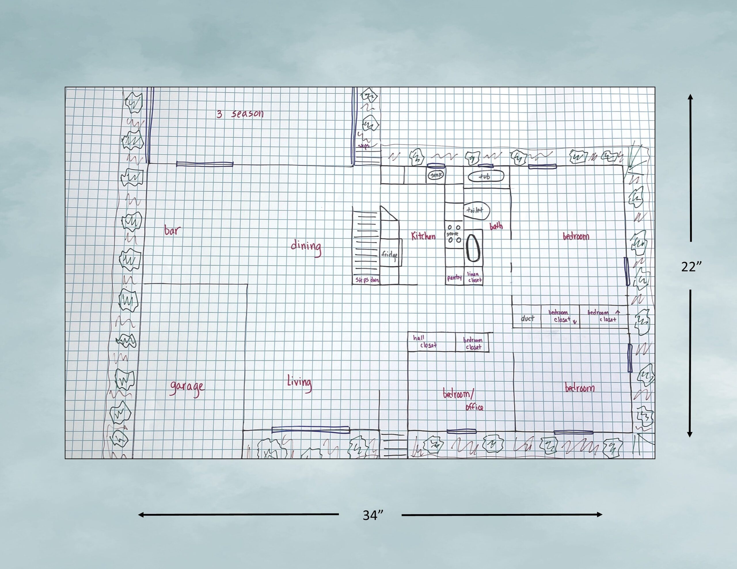Reusable Grid Graph Paper Perfect For Home Designs Kitchen Layouts Landscape Planning Science Projects Or Building Designs Etsy