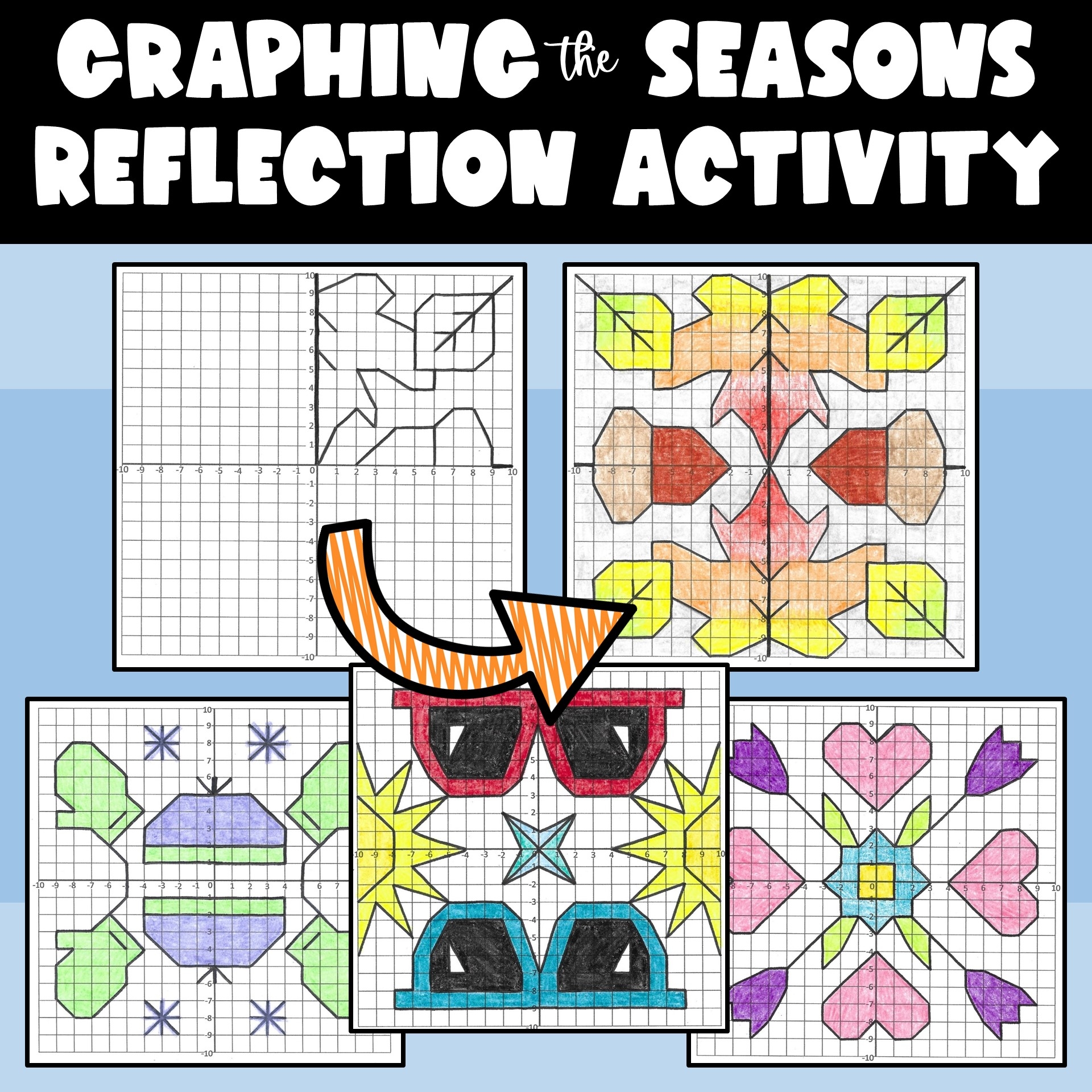Seasons Bundle Symmetry And Reflection Math Coordinate Plane Graphing Pictures Made By Teachers