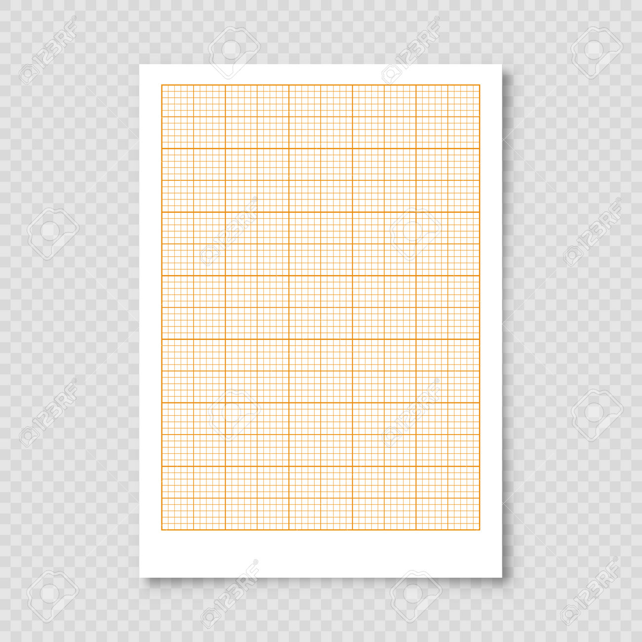 Sheet Of Graph Paper With Grid Millimeter Paper Texture Geometric Pattern Orange Lined Blank For Drawing Studying Technical Engineering Or Scale Measurement Vector Illustration Royalty Free SVG Cliparts Vectors And Stock Illustration 