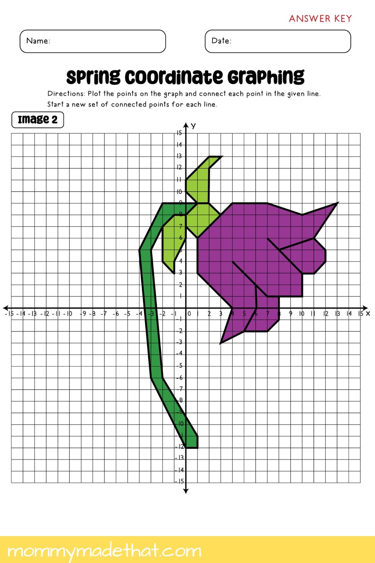 Spring Coordinate Graphing Mystery Pictures Free Printables 