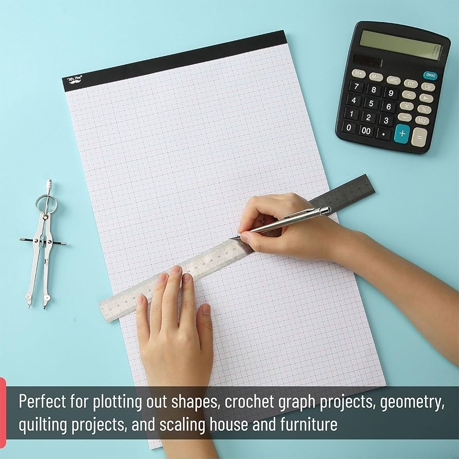 Square Centimeter Mr Pen Graph Paper Grid Paper 4X4 4 Squares Per Inch 17 X11 Printable PDF