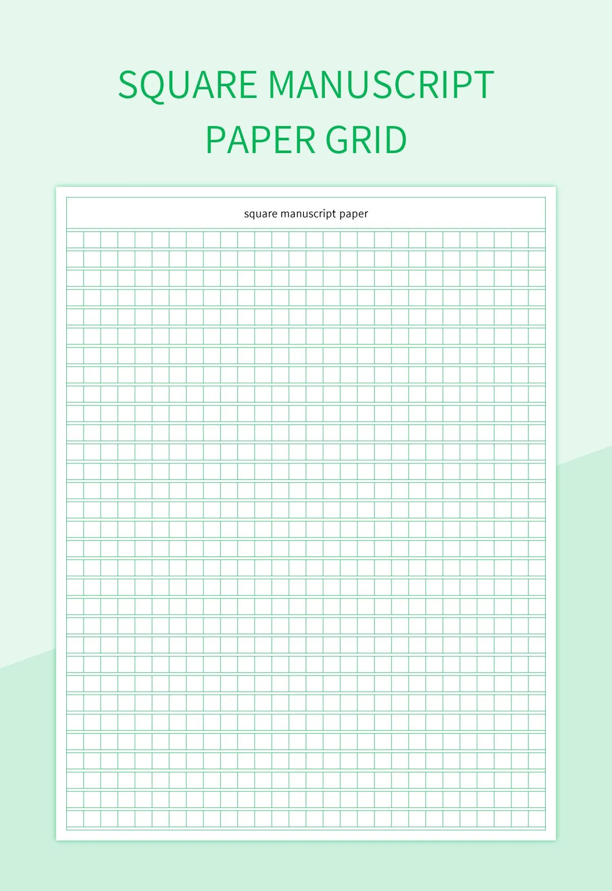 Square Manuscript Paper Grid Excel Template And Google Sheets File For Free Download Slidesdocs