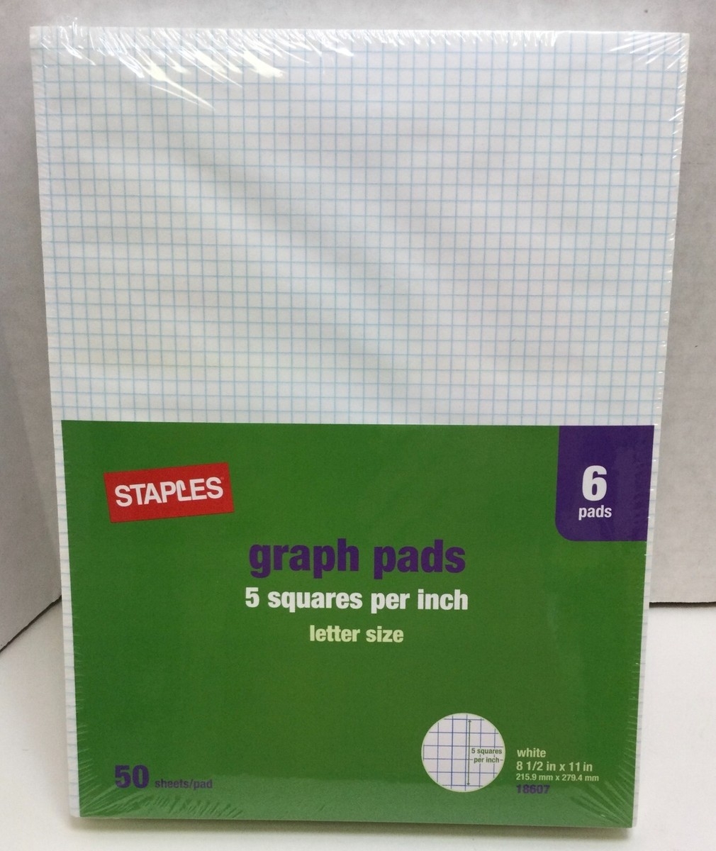 Staples Graph Pads 5 Squares Per Inch Letter Size 50 Sheets Per Pad 6 Pads EBay