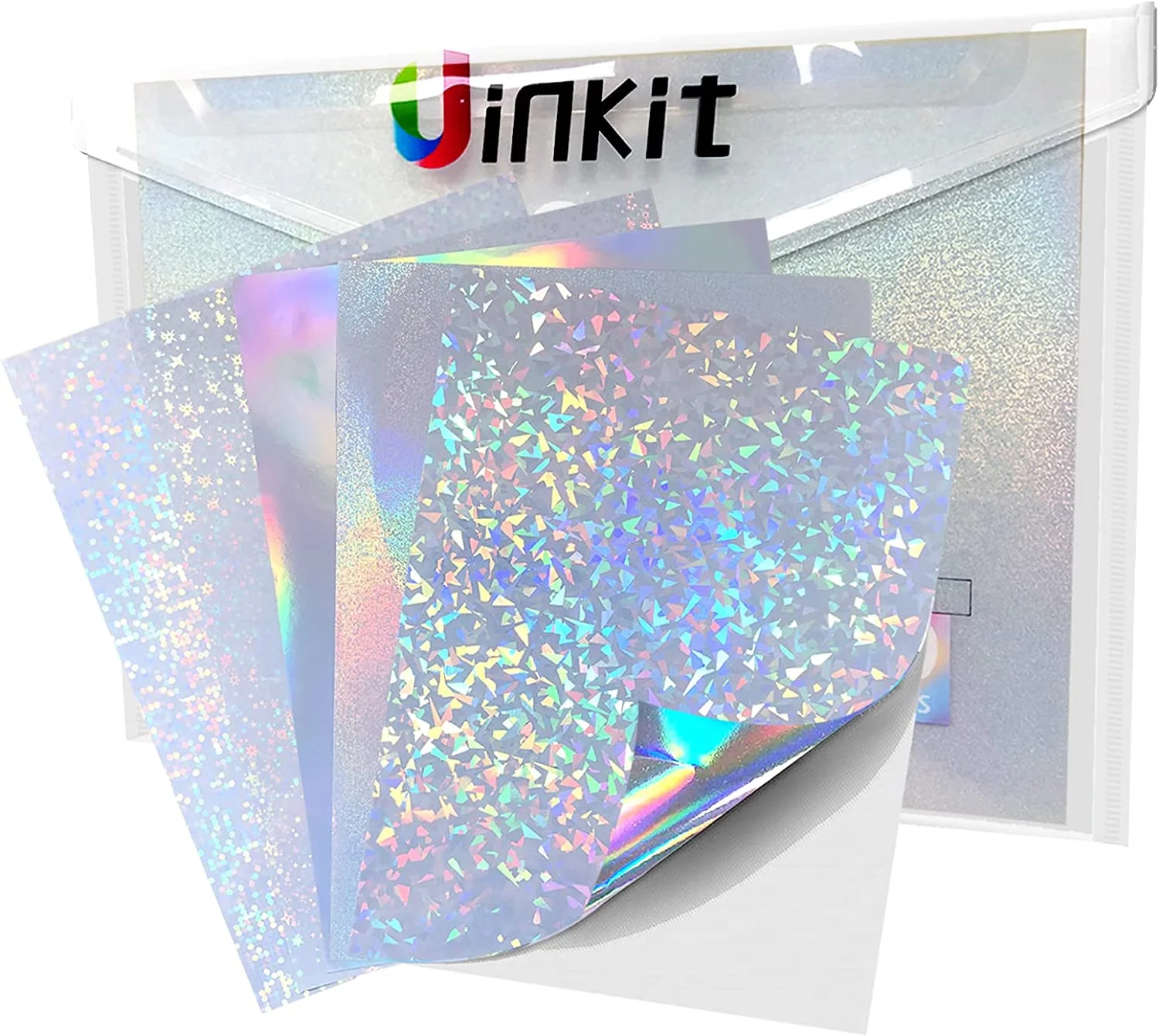 Uinkit Holographic Sticker Paper For Inkjet And Laser Printer 25Sheets 8 5x11 Inches Variety Finish Printable Waterproof Vinyl Sticker Dries Quickly Walmart