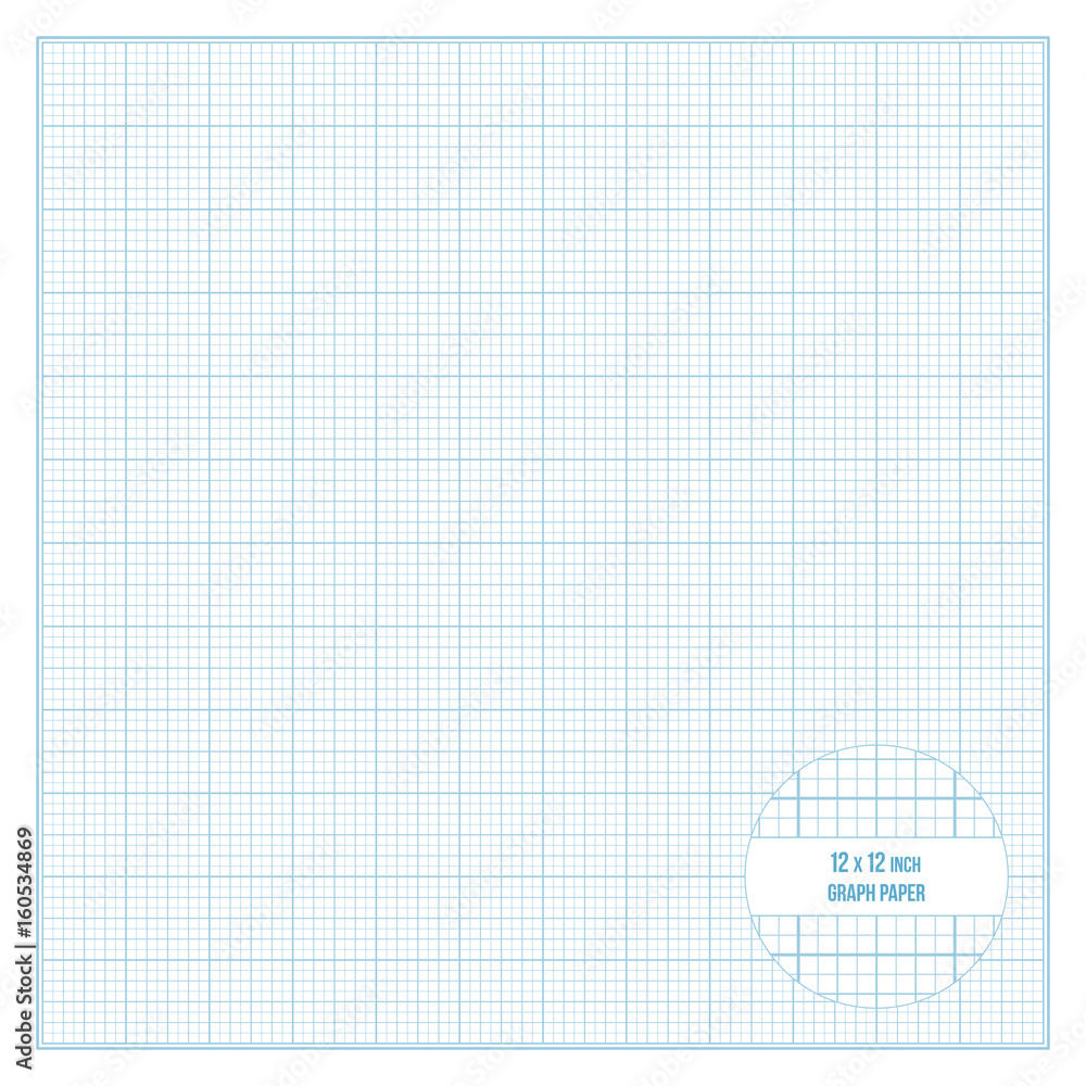 vector printable graph paper 12x12 inch size stock vector adobe stock