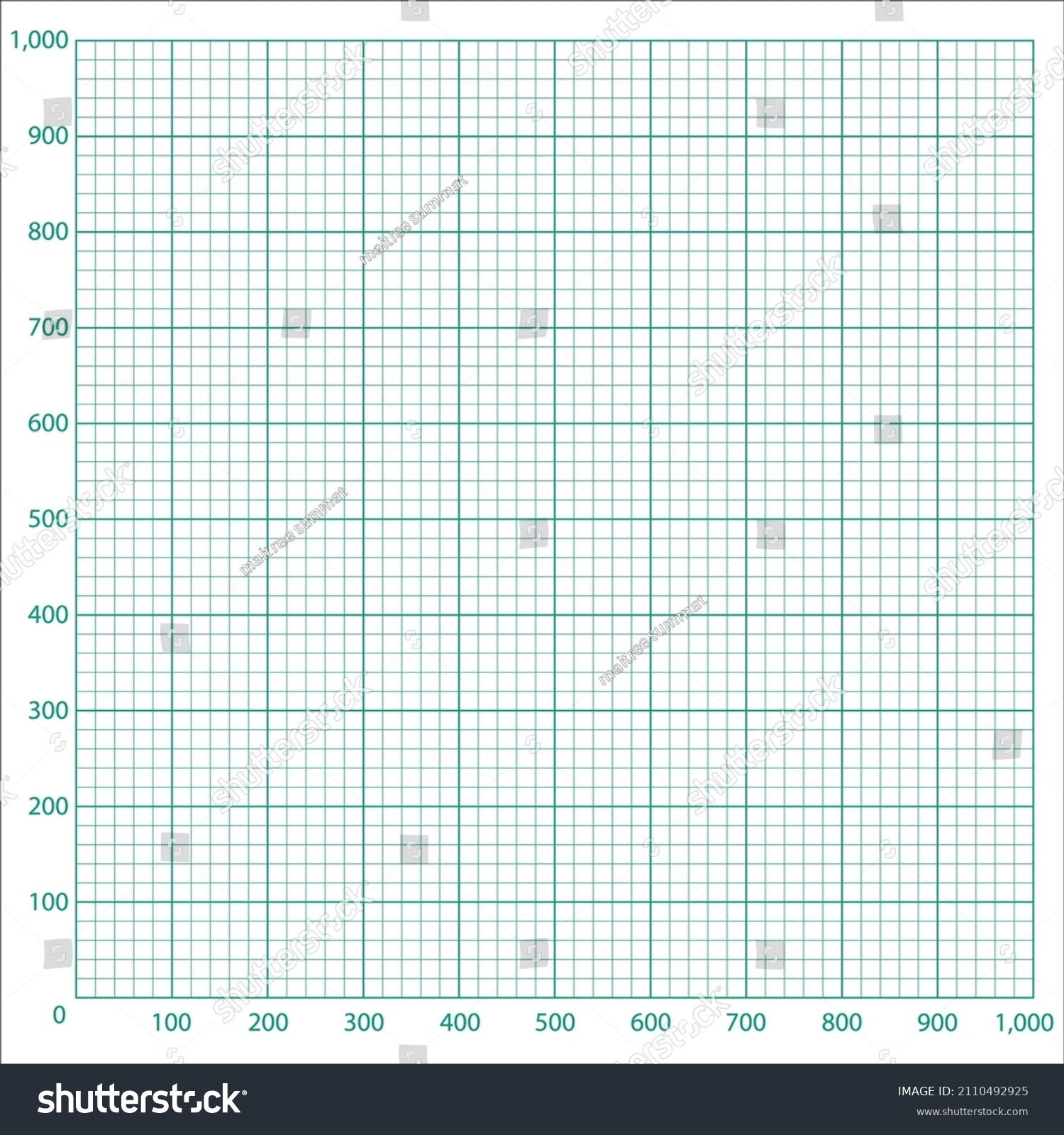 White Graph Paper Green Graph Lines Stock Vector Royalty Free 2110492925 Shutterstock