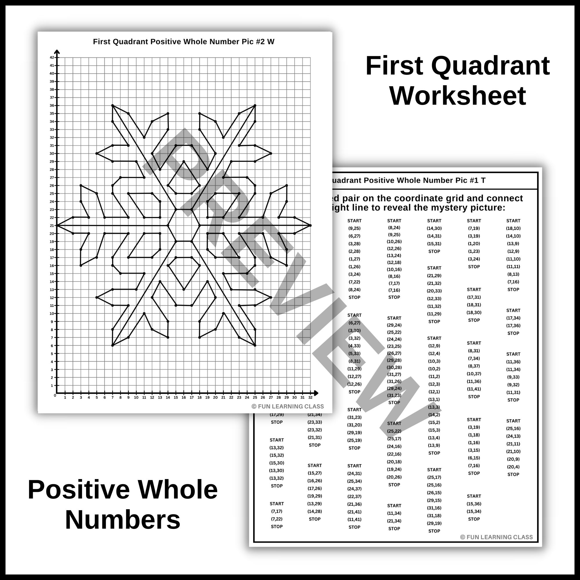 Winter Snowflake Coordinate Graphing Plotting Points Ordered Pairs Mystery Picture Made By Teachers